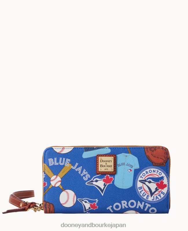 Dooney & Bourke mlb ラージ ジップ アラウンド リストレット A4V004282 アクセサリー ブルージェイズ
