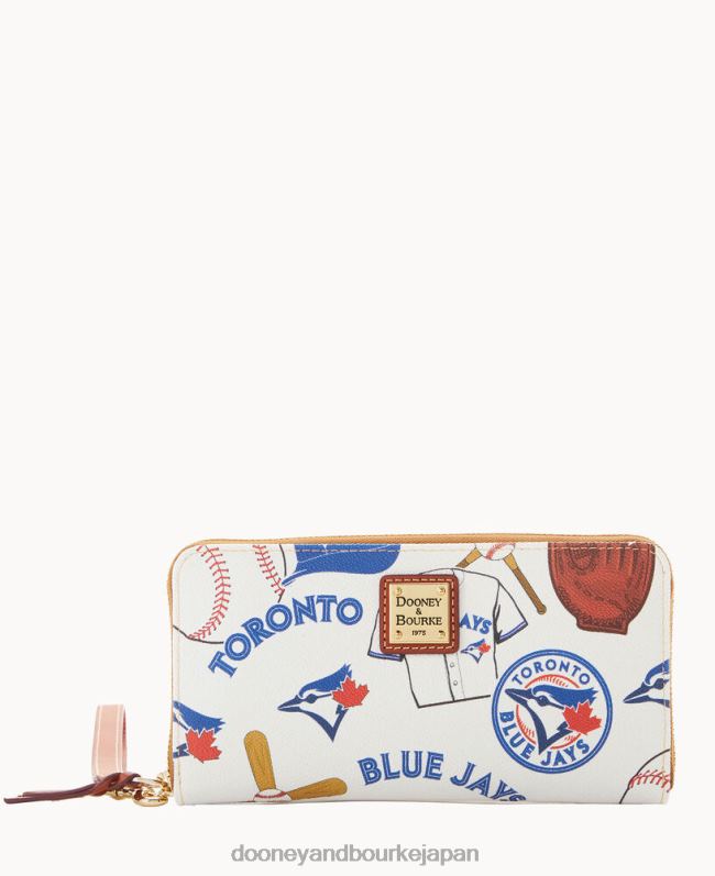Dooney & Bourke mlb ラージ ジップ アラウンド リストレット A4V004283 アクセサリー ブルージェイズ